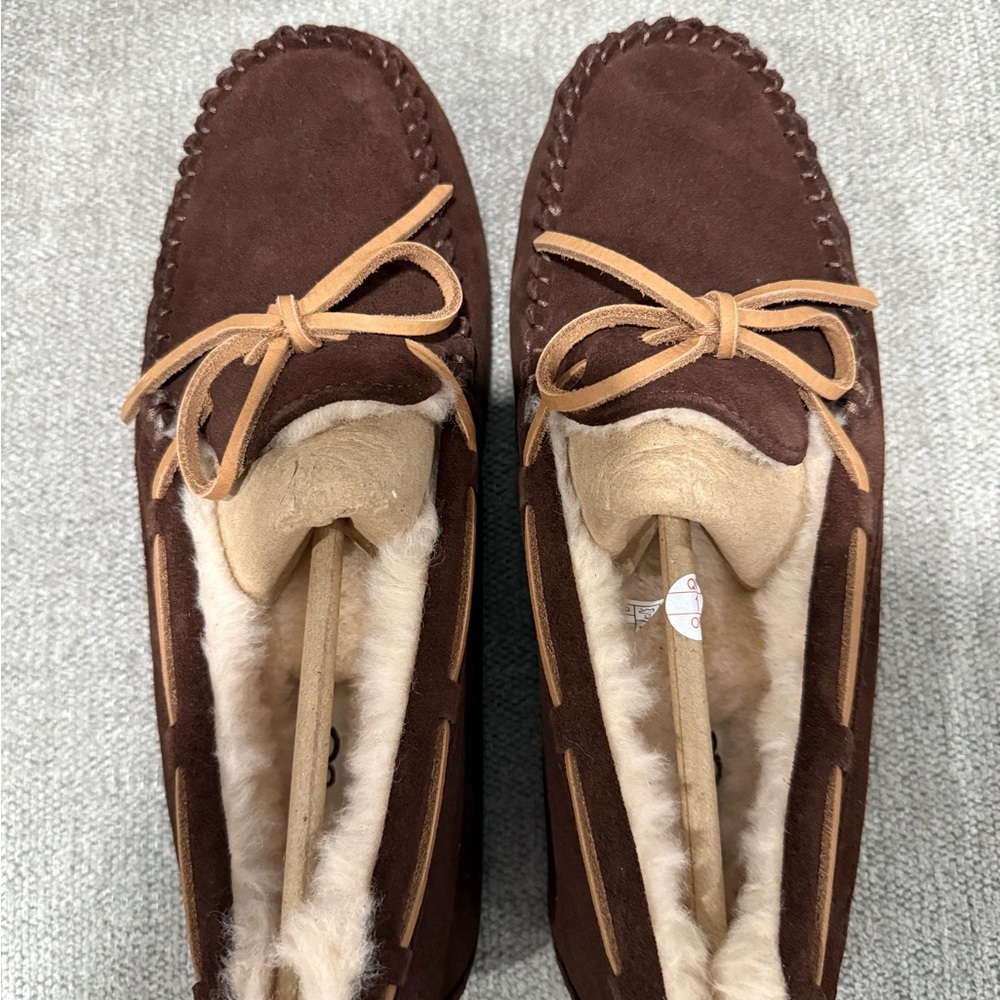NEW UGG Men Olsen Chocolate Suede Moccasin Slippers